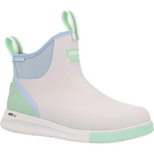 Women’s White and Green Ankle Deck Boot Sport
