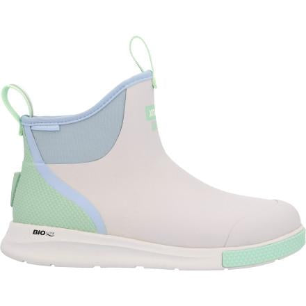 Women’s White and Green Ankle Deck Boot Sport